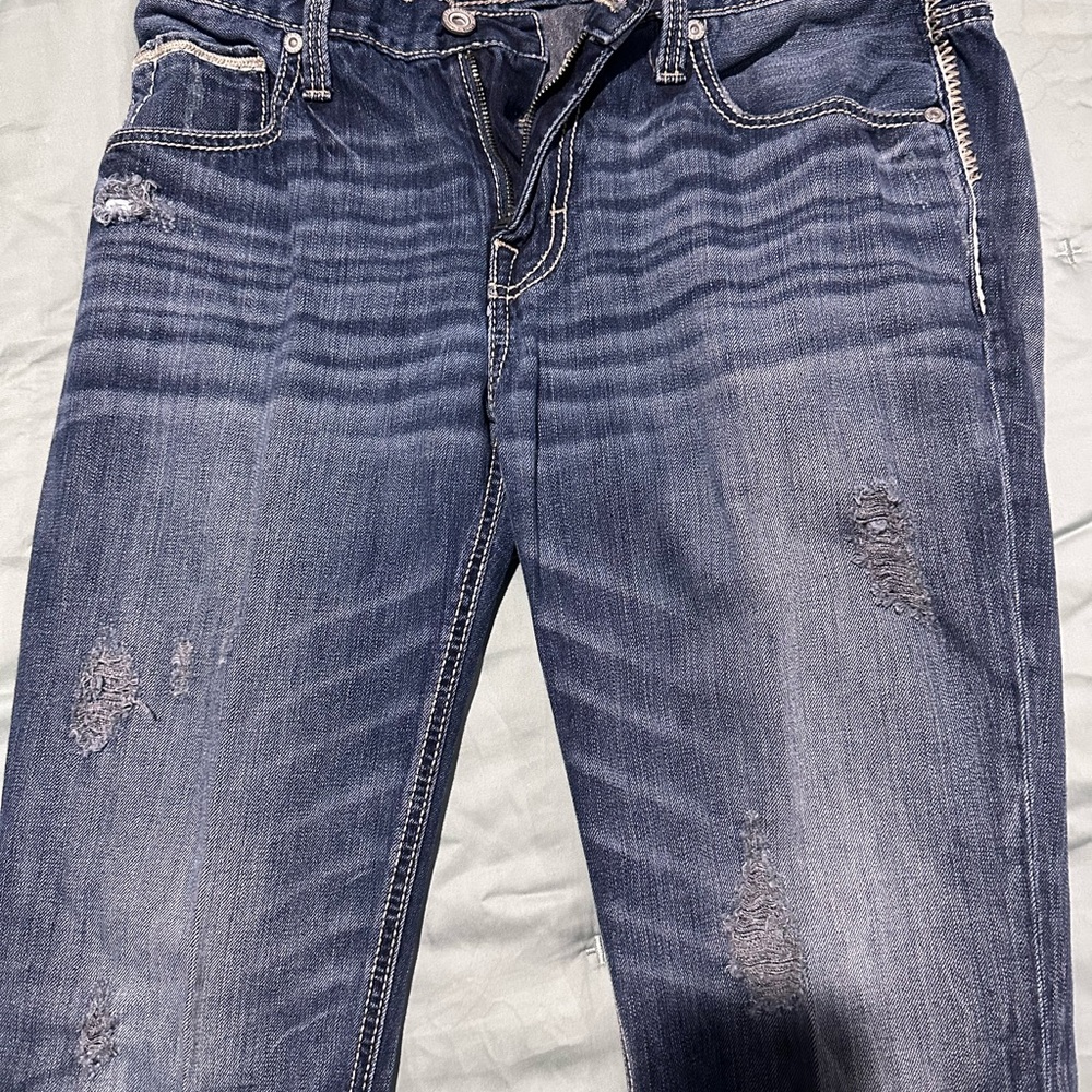 BKE Derek Straight Leg Mens Jeans in Dark Blue